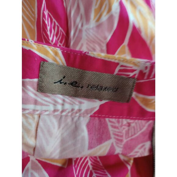 I.E Relaxed Skirt Ladies 8 Pink Tropical Knee Length - Picture 6 of 8
